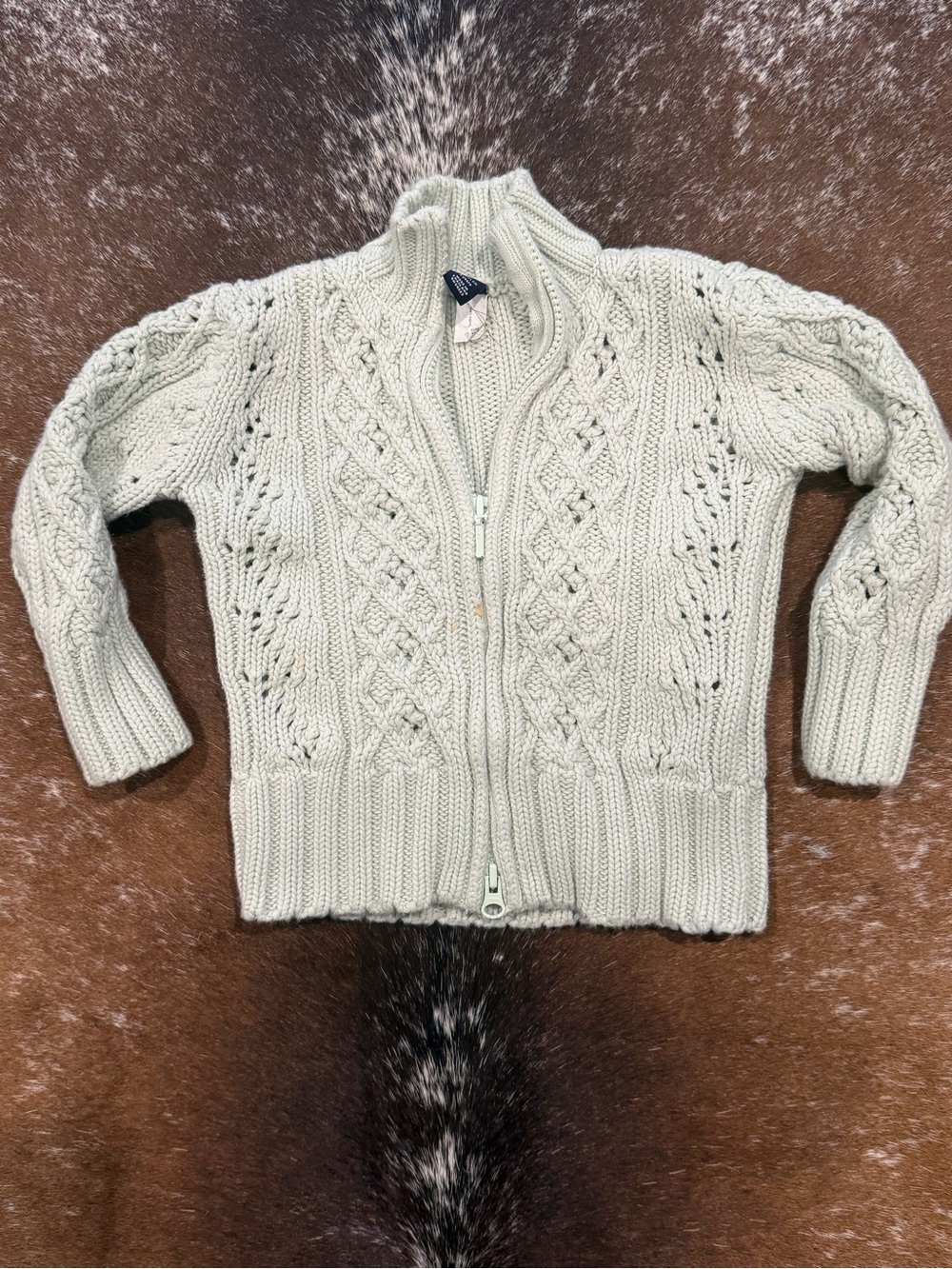 GAP Cable Knit Zip Cardigan - Cream